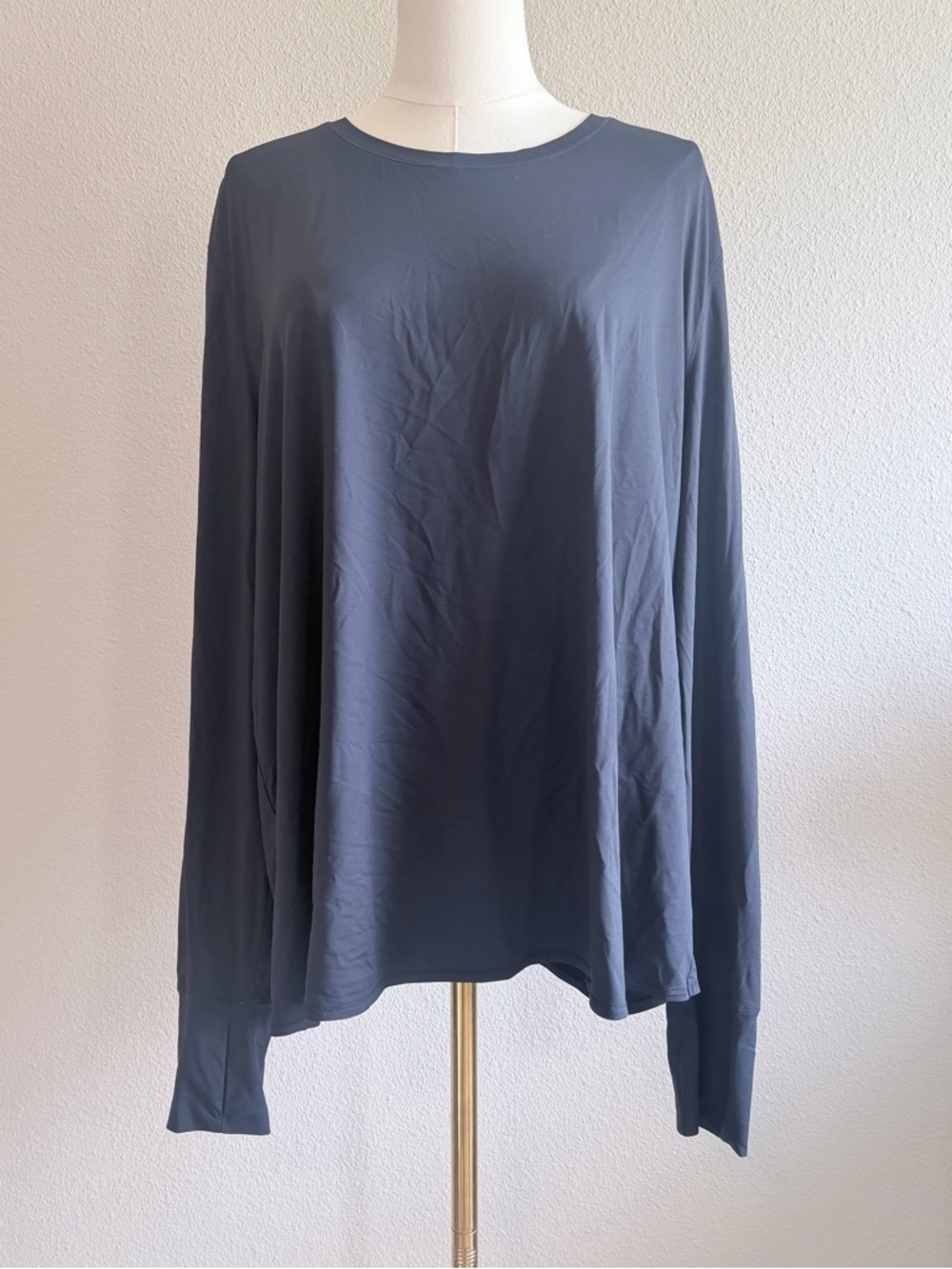 Athleta Navy Blue Long Sleeve Performance Crew Plus Size 2X w/ details